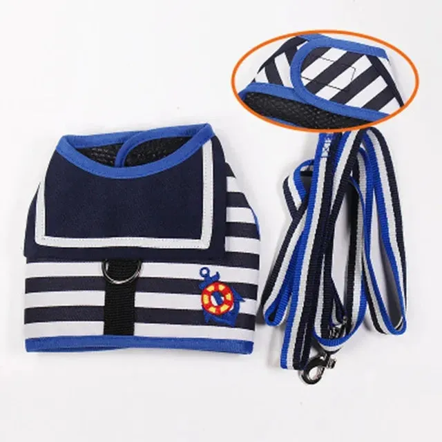 Soft Navy Leash Set for Small-Medium Dogs