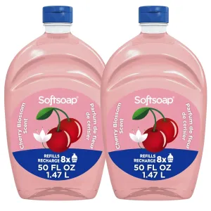 Softsoap Limited Edition Seasonal Scents | Extra Large Refill Bottles, 100 FL Oz Total, 2-50 Fl Oz Bottles for Refilling Liquid Hand Wash (Cherry Blossom)