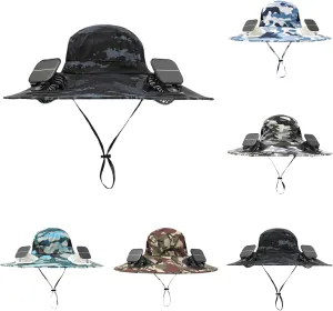 Solar Powered Fan Hat for Men Women Outdoor Wide Brim Sun-Hat with 2 Solar-Fan Sun Bucket Hat with Fans UPF 50  Hats