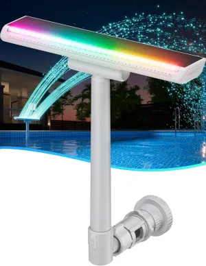 Solar-Powered Pool Fountain with 10-Color 4-Mode LED Lights, Above/Inground Pool Fountain Solar Lights with Remote, Adjustable Pool Sprinkler for Relaxation & Cooling 6-15 Degrees