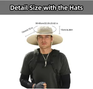 Solar Powered Sun Hat with 2 Fans, Outdoor Wide Brim, USB Rechargeable,One Size Adjustable Unisex Hat for Hiking, Camping
