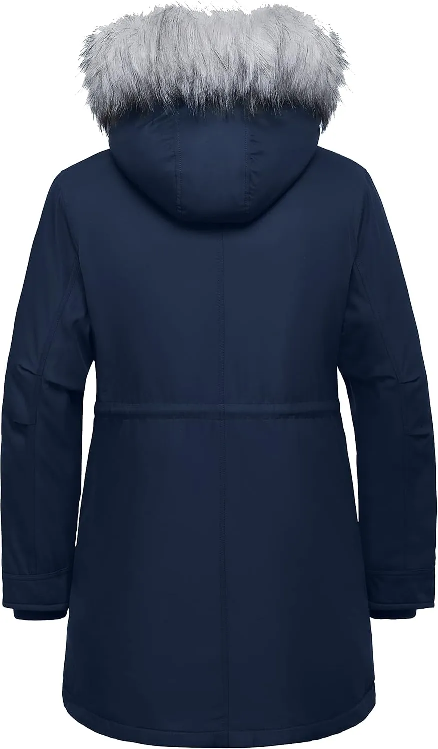 Soularge Women's Plus Size Winter Insulated Parka Coat with Faux Fur Hood