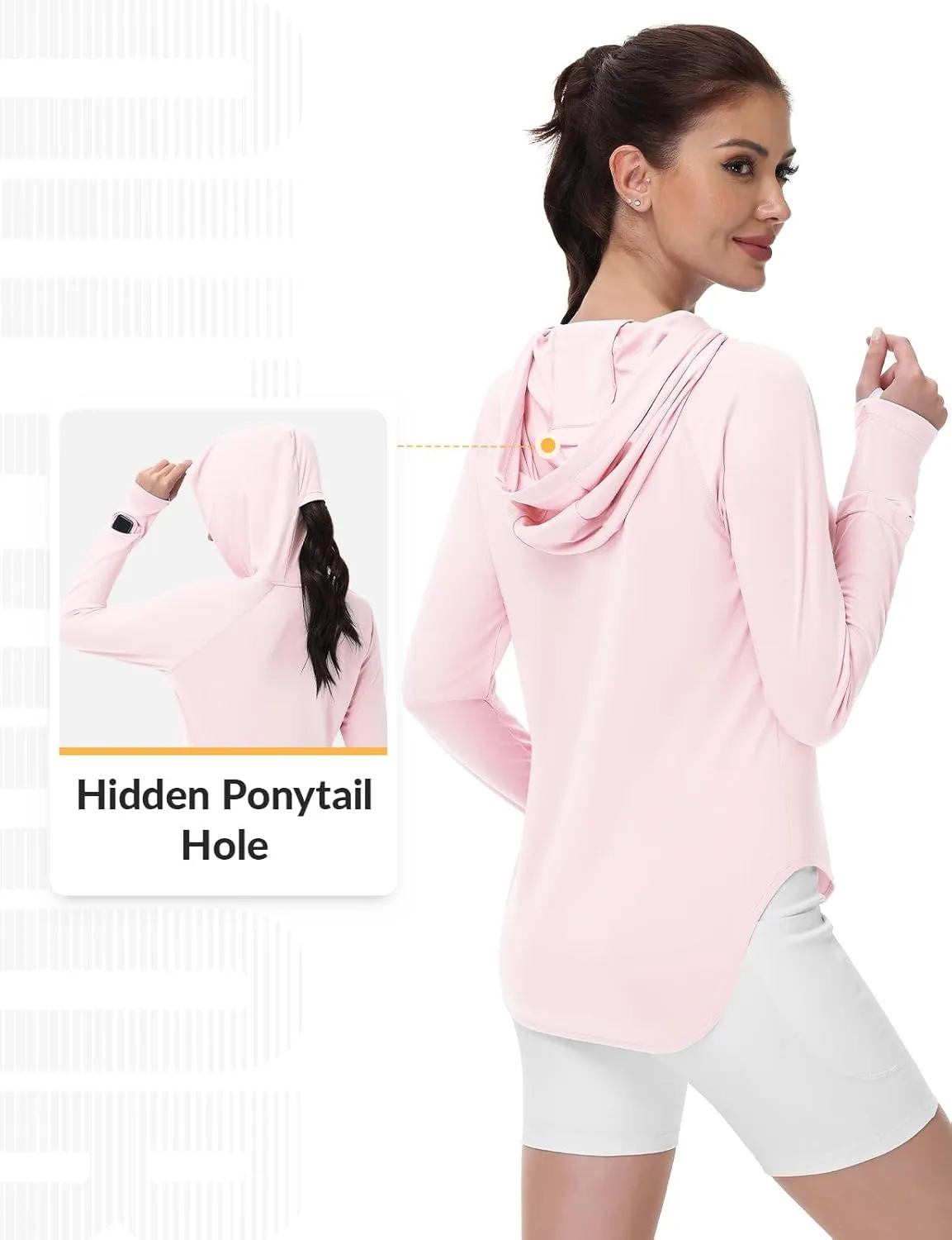 SPEXIAL Women's UPF 50  Sun Shirt SPF Long Sleeve Fishing Hiking Shirts with Hoodie UV Protection Lightweight Outdoor