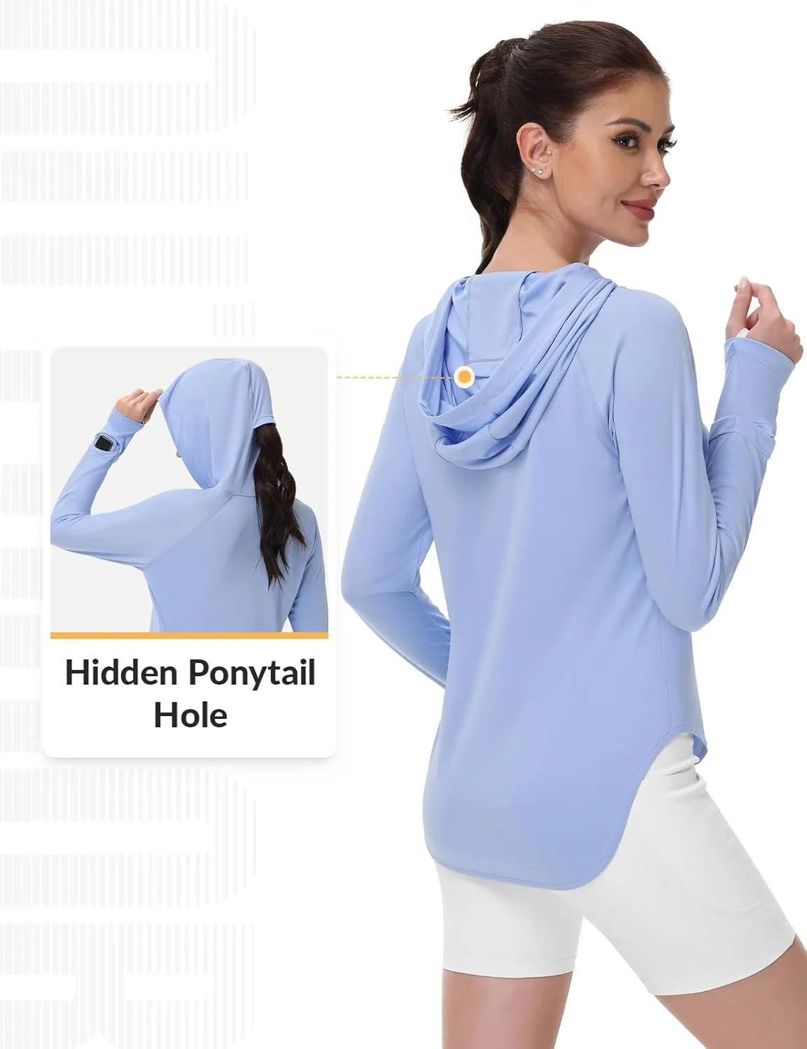SPEXIAL Women's UPF 50  Sun Shirt SPF Long Sleeve Fishing Hiking Shirts with Hoodie UV Protection Lightweight Outdoor