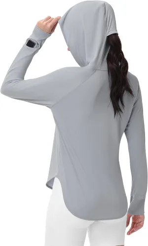 SPEXIAL Women's UPF 50  Sun Shirt SPF Long Sleeve Fishing Hiking Shirts with Hoodie UV Protection Lightweight Outdoor