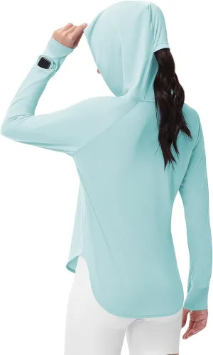 SPEXIAL Women's UPF 50  Sun Shirt SPF Long Sleeve Hiking Fishing Shirts with Hoodie UV Protection Lightweight Outdoor