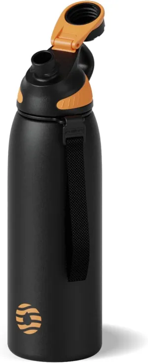 Stainless Steel Insulated Sports Water Bottle 32oz, BPA-Free, Double-Wall Vacuum, Magnetic Cap, No Straw, Cup Brush Included - Ideal Thermos for School, Fitness, and Outdoor Activities