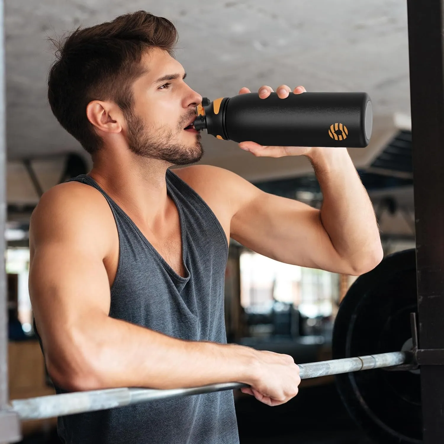 Stainless Steel Insulated Sports Water Bottle 32oz, BPA-Free, Double-Wall Vacuum, Magnetic Cap, No Straw, Cup Brush Included - Ideal Thermos for School, Fitness, and Outdoor Activities