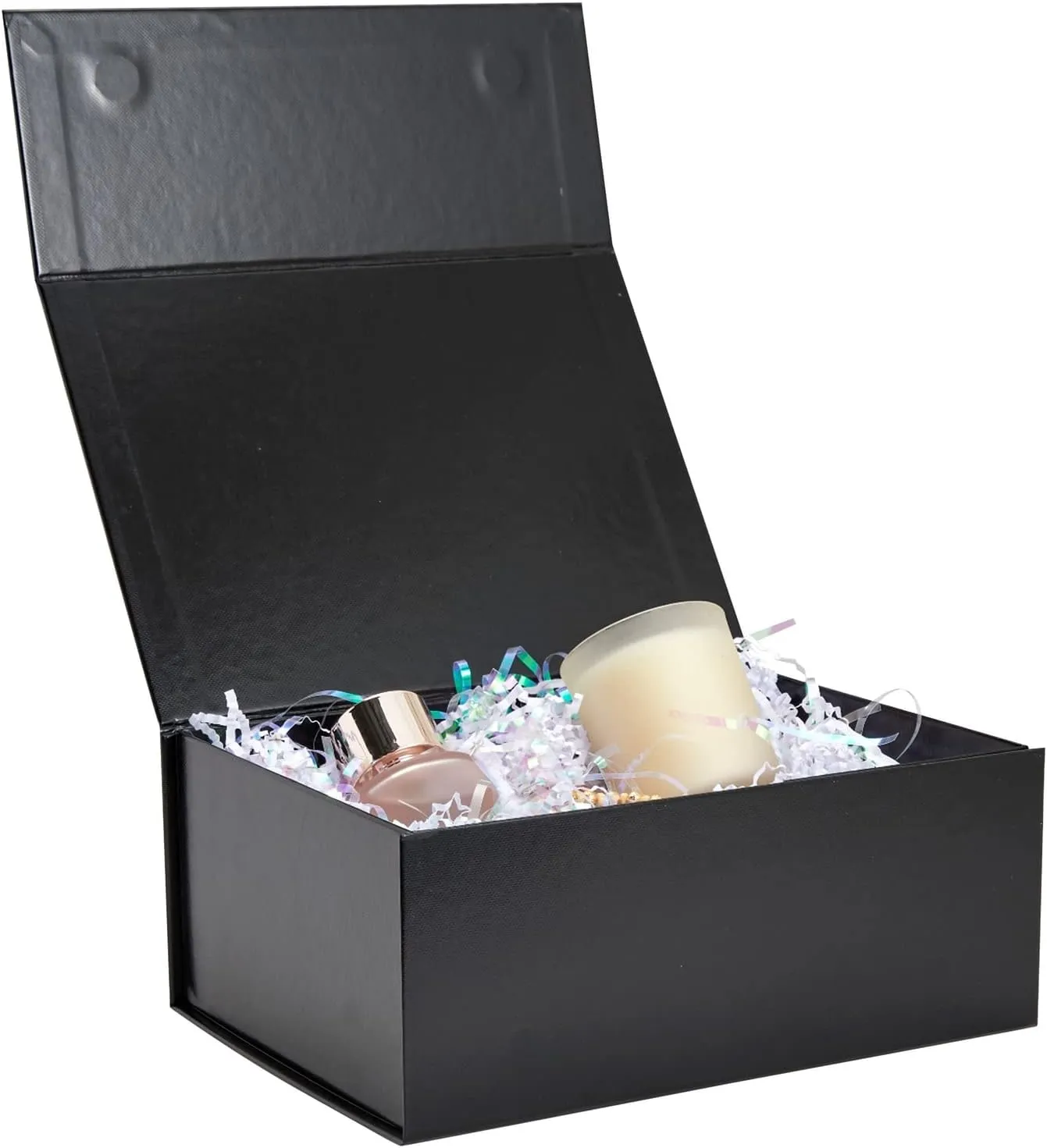 Stockroom Plus Magnetic Gift Boxes with Lids for Birthday, Wedding, Groomsman and Bridesmaid Proposal Box (9.5 x 7 x 4 Inches) (Gloss Black) - 6 Pack