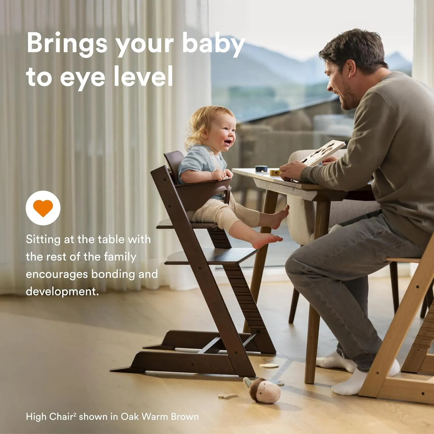 Stokke Tripp Trapp High Chair 2, Fjord Blue - Includes Chair   Baby Set with Removable Harness for Children 6-36 Months - Adjustable, Ergonomic & Easy to Clean