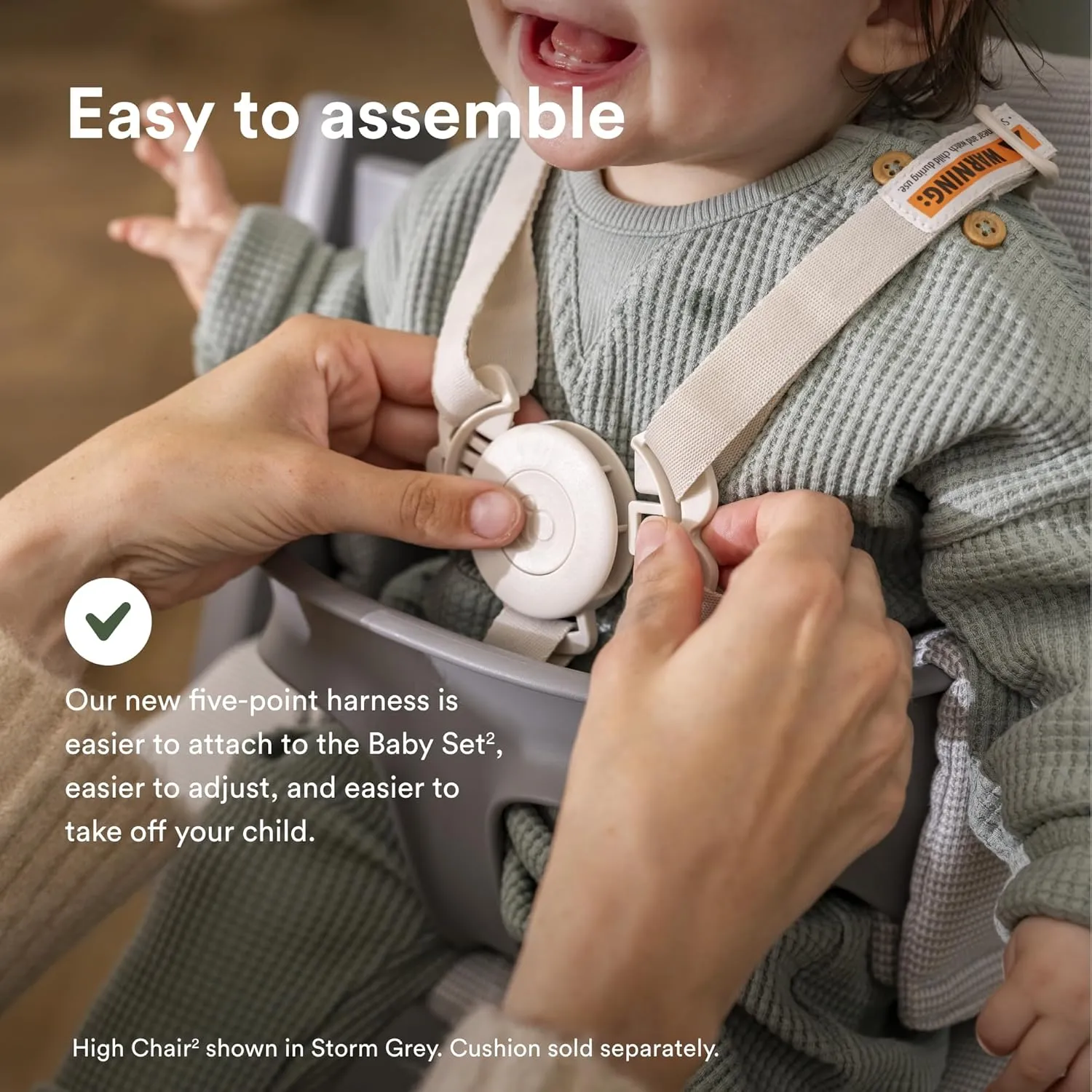 Stokke Tripp Trapp High Chair 2, Fjord Blue - Includes Chair   Baby Set with Removable Harness for Children 6-36 Months - Adjustable, Ergonomic & Easy to Clean