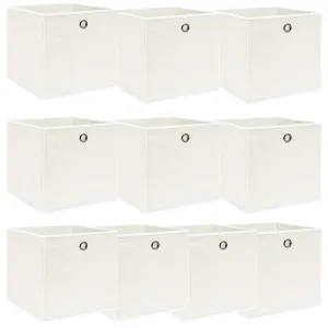 Storage Boxes 10 pcs White 32x32x32 cm Fabric