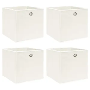 Storage Boxes 4 pcs White 32x32x32 cm Fabric