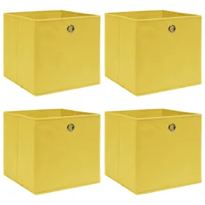 Storage Boxes 4 pcs Yellow 32x32x32 cm Fabric