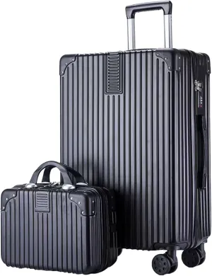 Suitcases With Wheels, Suit Case, Large Capacity Hand Suitcase, Bureau Cross-Buckle Fixing, For Going On A Trip, Men And Women (Color : 22 Bag, Size : Black)
