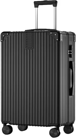 Suitcases With Wheels, Suit Case, Large Capacity Hand Suitcase, Bureau Cross-Buckle Fixing, For Going On A Trip, Men And Women (Color : 22, Size : Black)