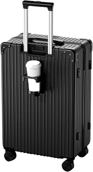 Suitcases With Wheels, Suit Case, Large Capacity Hand Suitcase, Bureau Cross-Buckle Fixing, For Going On A Trip, Men And Women (Color : 24 Rack, Size : Black)