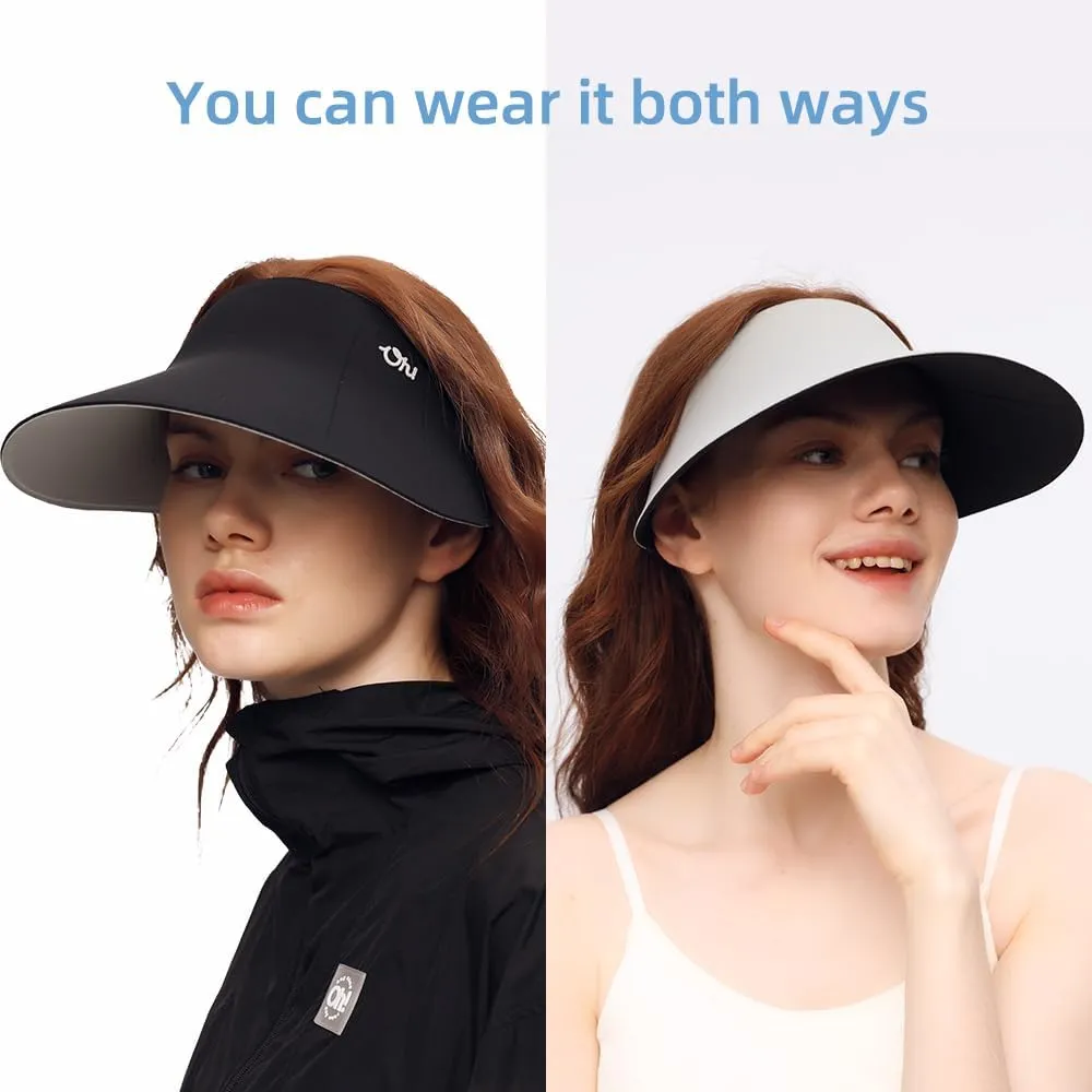 Sun Visors for Women Wide Brim Summer UV Protection Foldable Sun Hat UPF 50  Beach Cap SNH5M133T