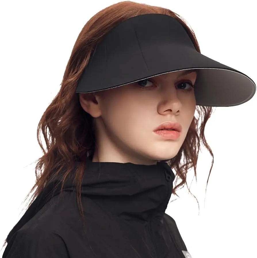 Sun Visors for Women Wide Brim Summer UV Protection Foldable Sun Hat UPF 50  Beach Cap SNH5M133T