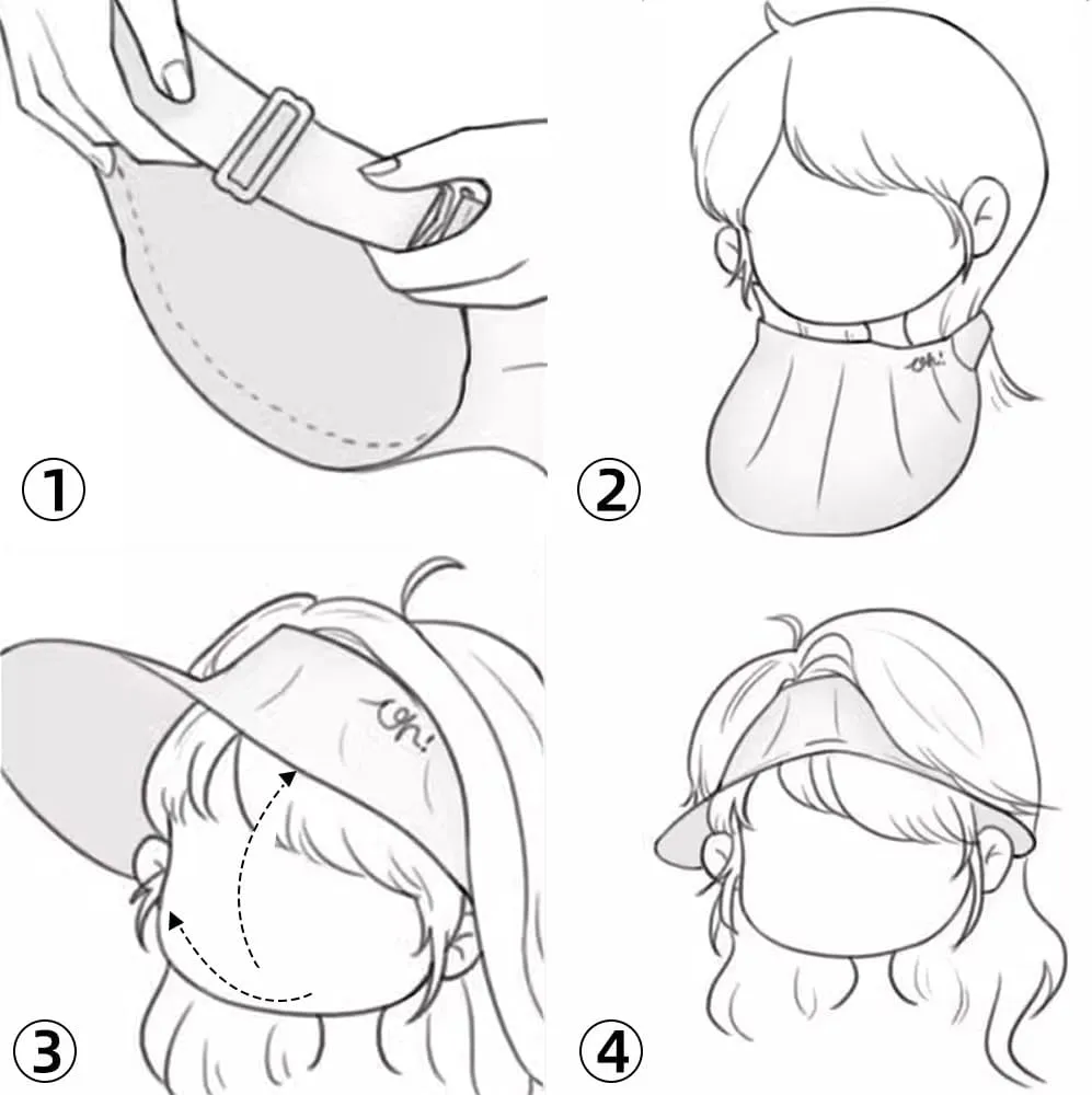 Sun Visors for Women Wide Brim Summer UV Protection Foldable Sun Hat UPF 50  Beach Cap SNH5M133T