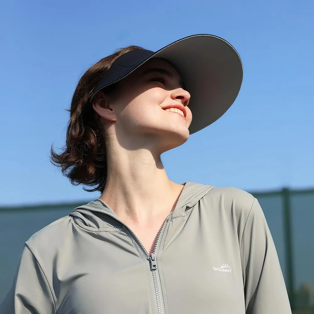 Sun Visors for Women Wide Brim Summer UV Protection Foldable Sun Hat UPF 50  Beach Cap SNH5M133T