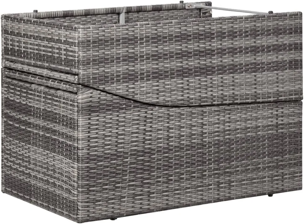 Sunbed with Cushion Poly Rattan GrayLuxury Sun Loungers with Adjustable Backrest and Cushioned Seat