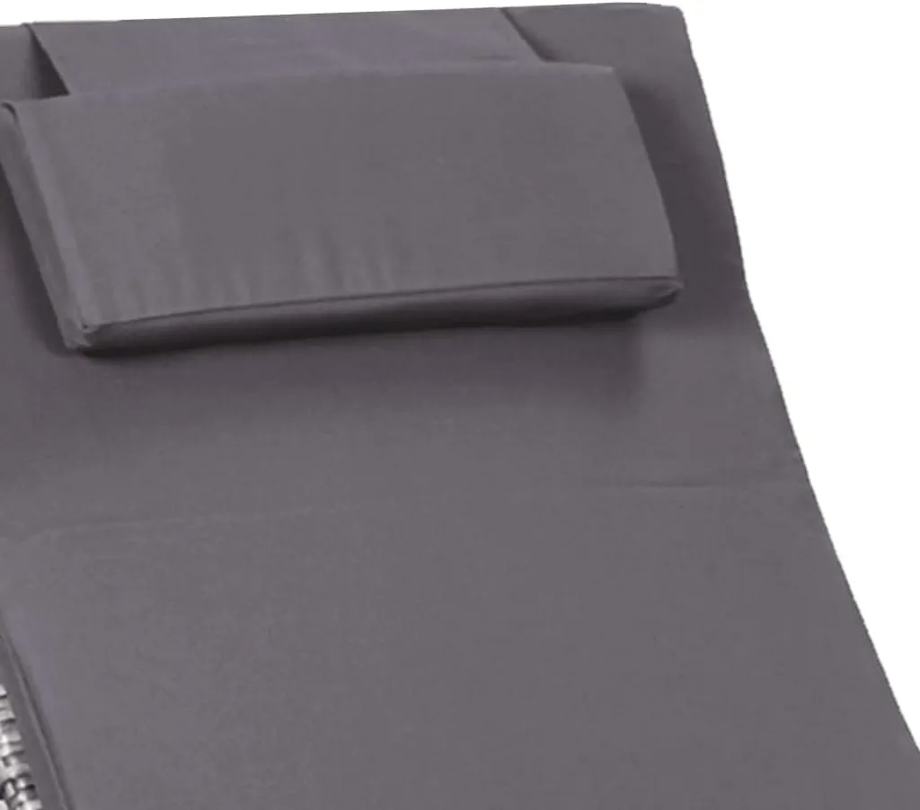 Sunbed with Cushion Poly Rattan GrayLuxury Sun Loungers with Adjustable Backrest and Cushioned Seat
