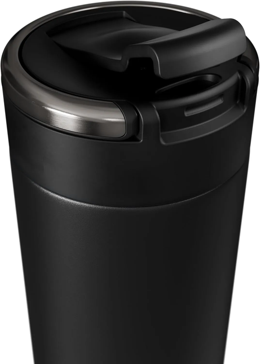 Super Maxi Stainless Steel Water Bottle 36oz - Double wall vacuum insulated | Integrated carry handle | leak proof flip top lid | Lightweight & stylish - Black