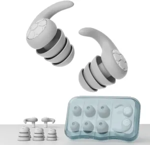 Swimming Ear Plugs, Waterproof Reusable Silicone Swim Earplugs for Swimming Surfing Snorkeling Showering and Water Pool,Beach,Ocean (Gray)
