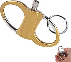 Synthetic Keychain Lighter, Gloryboom Keychain Lighter, Metal Mini Waterproof Lighters for Hunting, Traveling and Other Outdoors (Gold)