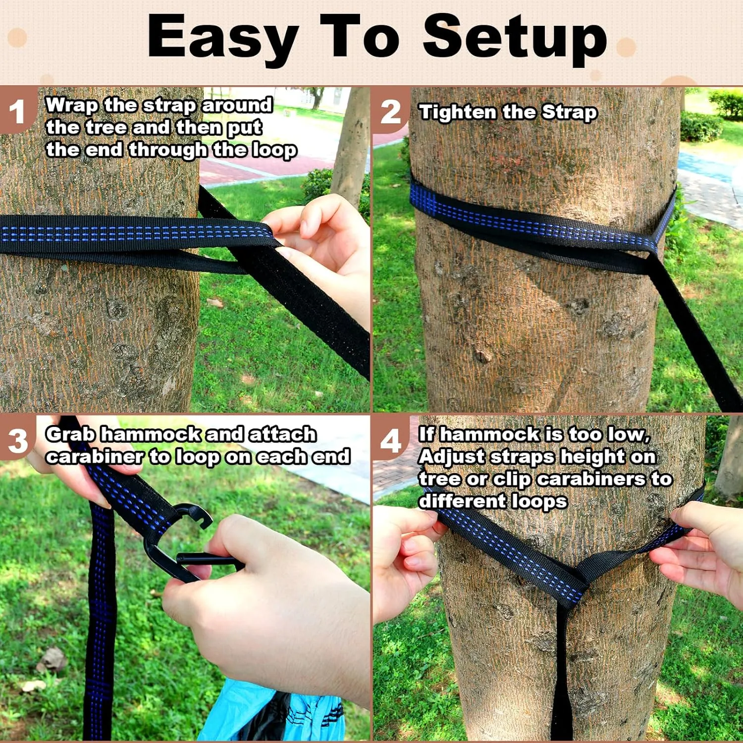 SZHLUX Camping Hammock Double Portable Hammocks Camping Accessories and Camping Gear, Great for Hiking,Outdoor,Beach,Camping