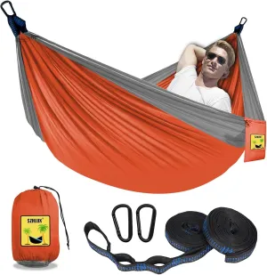 SZHLUX Camping Hammock Double Portable Hammocks Camping Accessories and Camping Gear, Great for Hiking,Outdoor,Beach,Camping