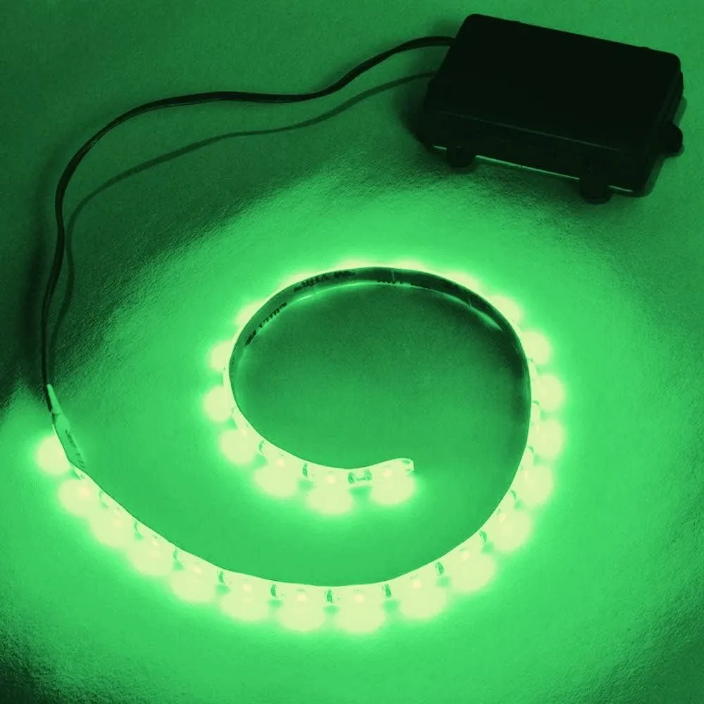 T-H Marine LED Flex Strip Lights | Super Bright Waterproof Battery Operated Flex Lights | 12V Strip Lights Require 3 AAA Batteries | 18", Green