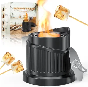 Tabletop Fire Pit - High Heat-Resistant Ceramic Firepit with Fire Extinguisher, Double Layer Smokeless Firepit, Ideal for Valentine's Day, Birthdays, White Elephant Gifts