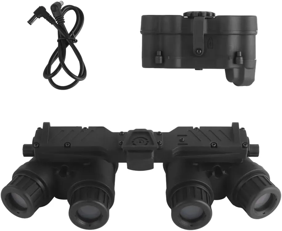 Tactical Airsoft Hunting Dummy Night Vision Goggles with Helmet Mount for PVS15/PVS18/GPNVG18, No Function Binoculars Night Vision Cosplay Prop (Black)