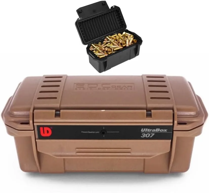 Tactical Bullet Storage Box Field Shockproof Ammo Box E.DC Outdoor Hunting Sealed Container with Cushioning Pad for Hunting