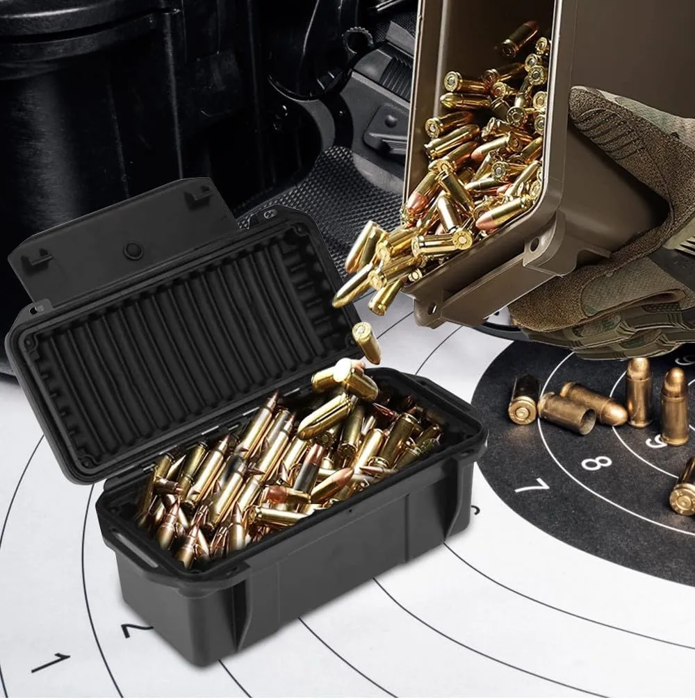Tactical Bullet Storage Box Field Shockproof Ammo Box E.DC Outdoor Hunting Sealed Container with Cushioning Pad for Hunting