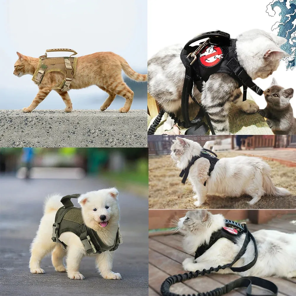 Tactical Puppy Harness Leash For Small Dogs Cats