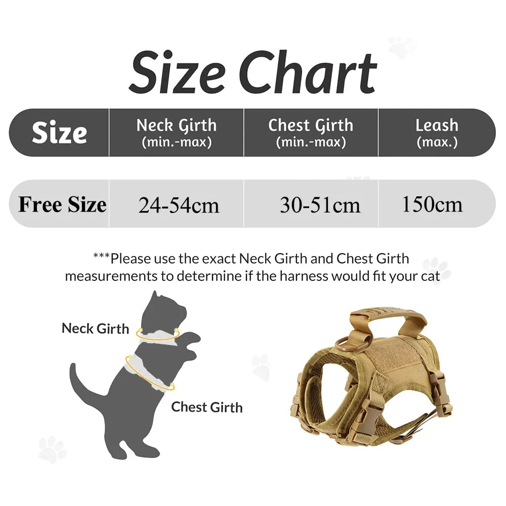 Tactical Puppy Harness Leash For Small Dogs Cats