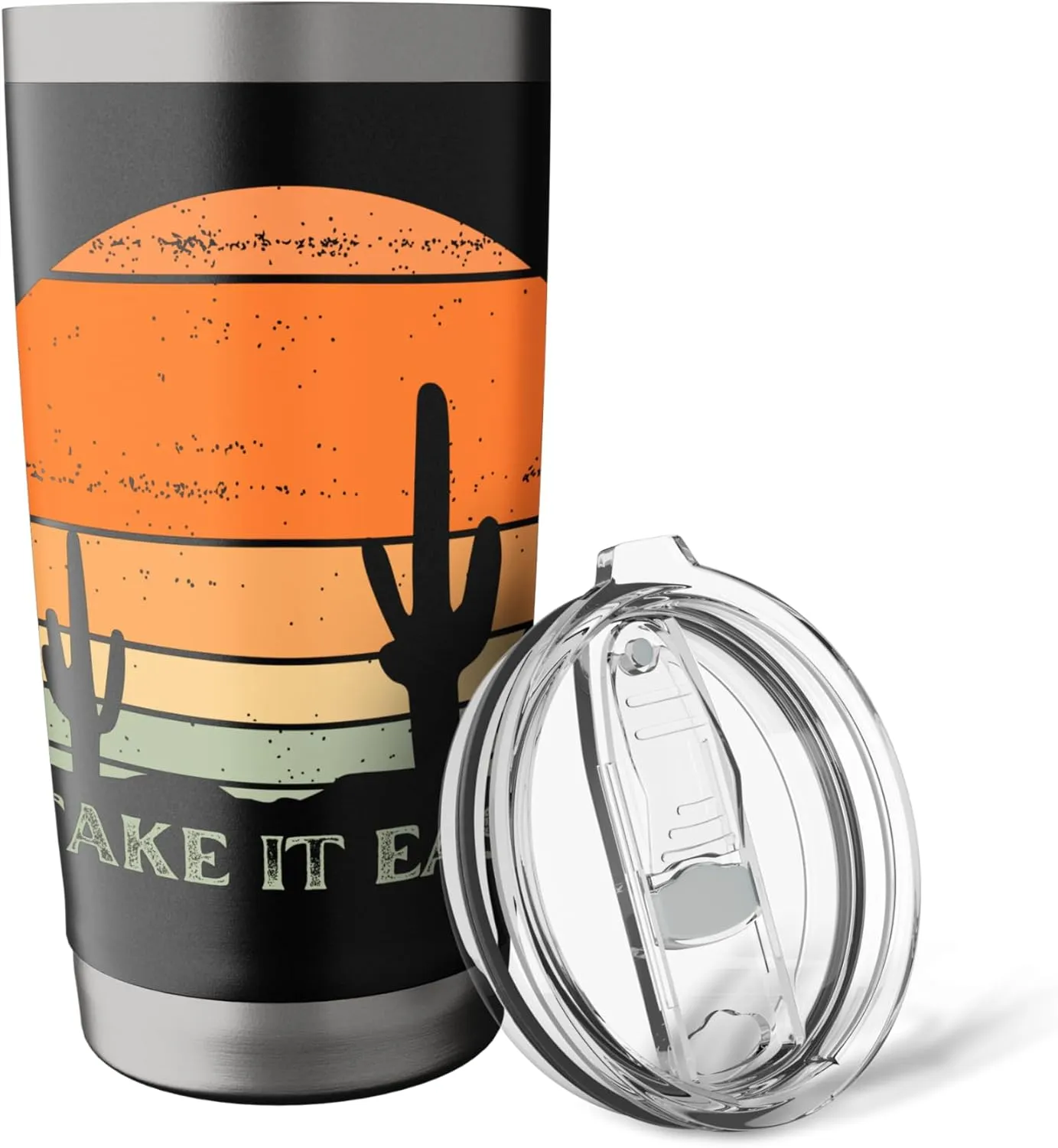 Take It Easy Retro Style Outdoors Desert Camping Stainless Steel Insulated Tumbler