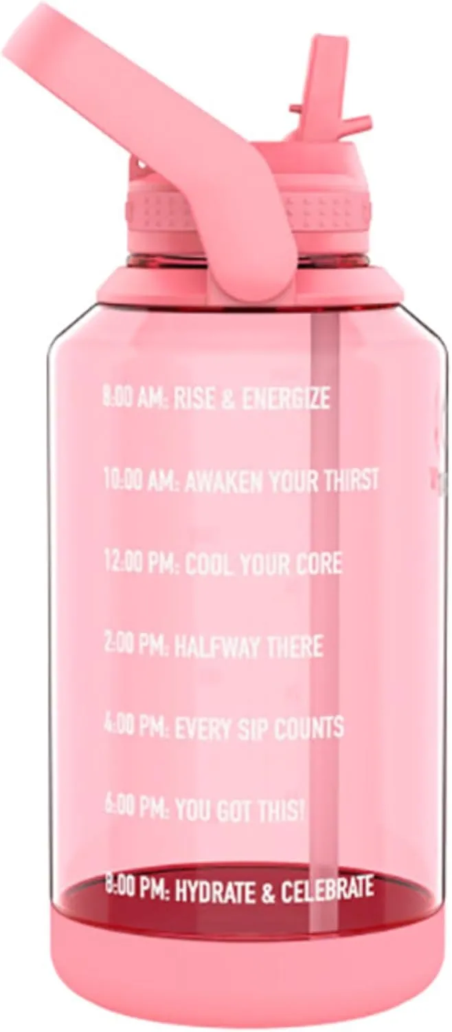 Takeya 885395541433 Tritan Bottle, Straw Lid and Extra Large Carry Handle Flutter Pink 64oz