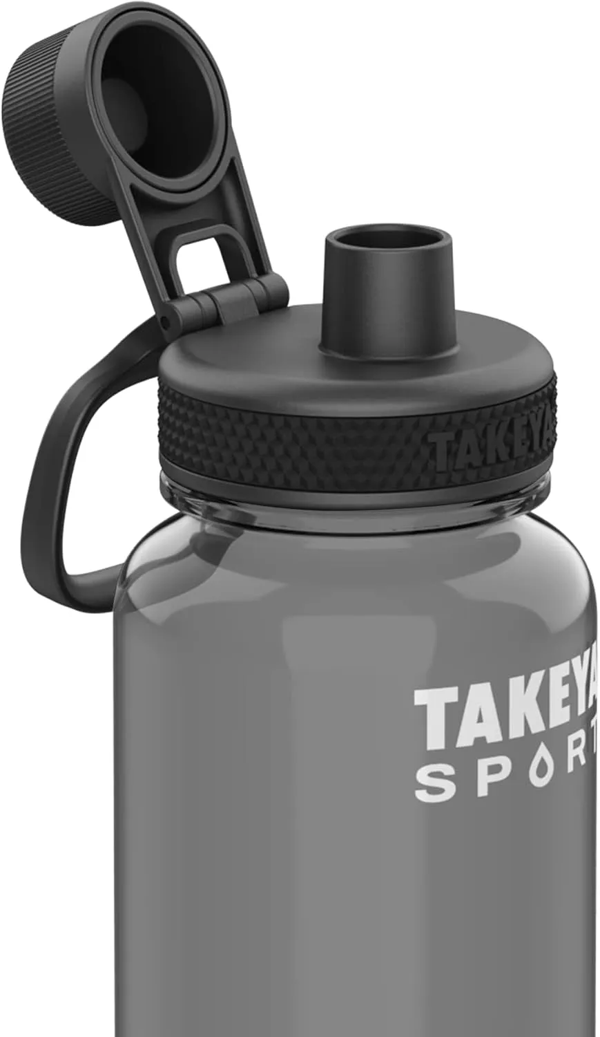 Takeya Tritan Sport Water Bottle with Spout Lid - BPA-Free & Dishwasher-Safe Water Bottle - Reusable Bottle with Lid Handle - Simple Leak-Proof Water Bottle - 32 oz, Grand Slam Black