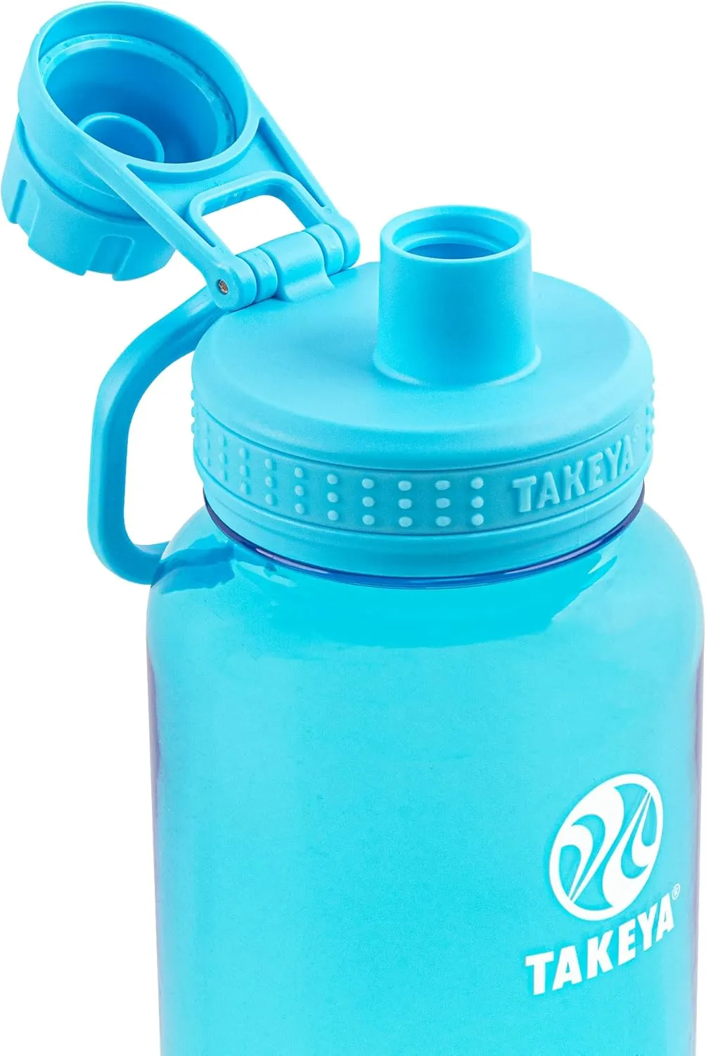 Takeya Tritan Sport Water Bottle with Spout Lid - BPA-Free & Dishwasher-Safe Water Bottle - Reusable Bottle with Lid Handle - Simple Leak-Proof Water Bottle - 40 oz, Breezy Blue