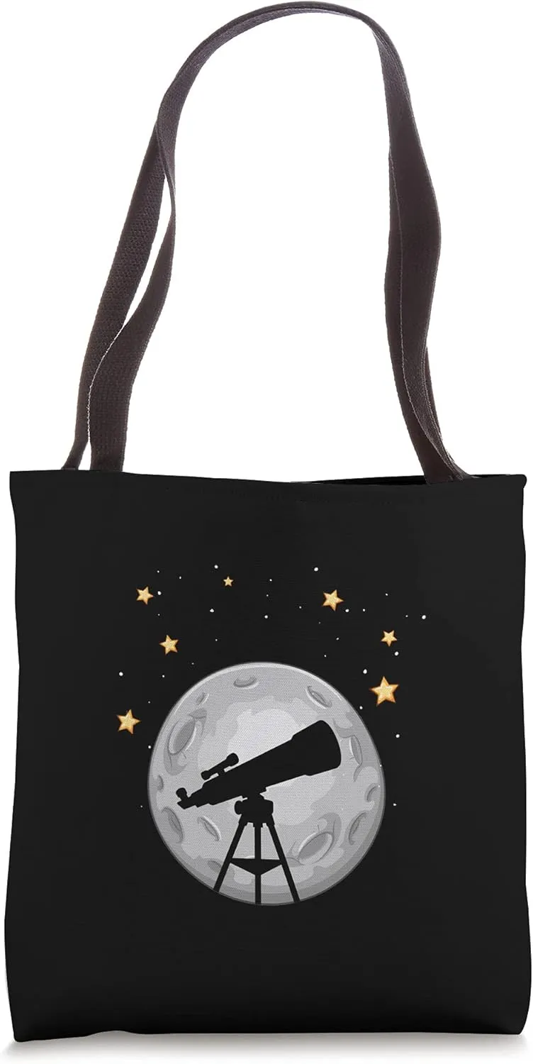 Telescope Telescope Moon Stars Observing Astronomy Universe Tote Bag