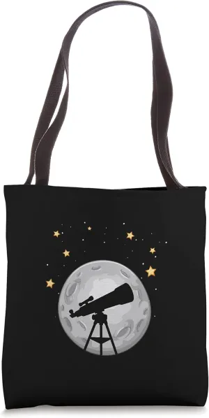 Telescope Telescope Moon Stars Observing Astronomy Universe Tote Bag