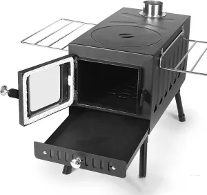 TEmkin Charcoal Grills Outdoor Stainless Steel Firewood Stove Camping Tent Stove Heating Belt Chimney Holding Stove Multi Functional Fuel Ftove