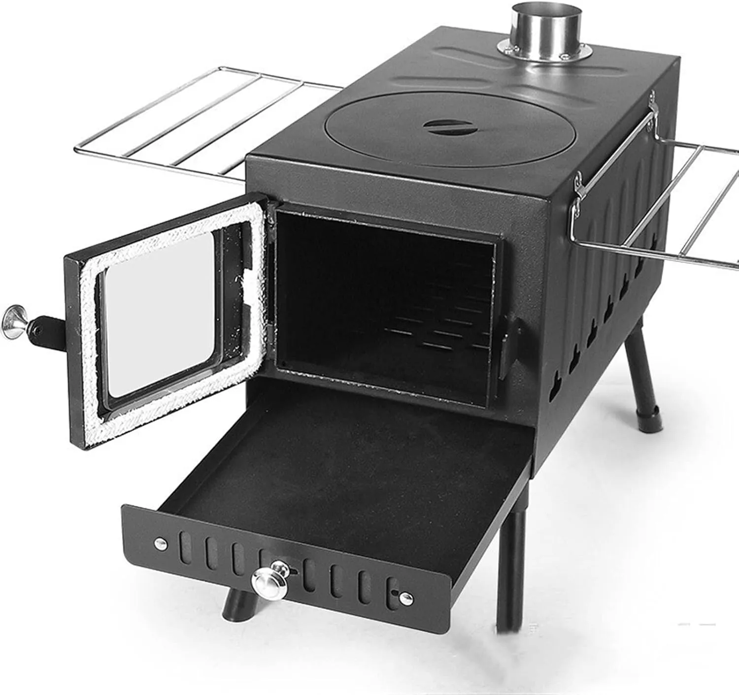 TEmkin Charcoal Grills Outdoor Stainless Steel Firewood Stove Camping Tent Stove Heating Belt Chimney Holding Stove Multi Functional Fuel Ftove