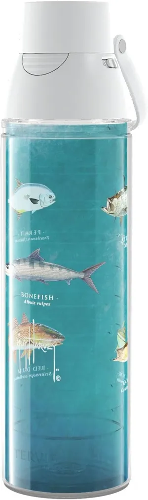 Tervis Guy Harvey Charts Insulated Tumbler, 24oz Venture Lite Water Bottle, Classic