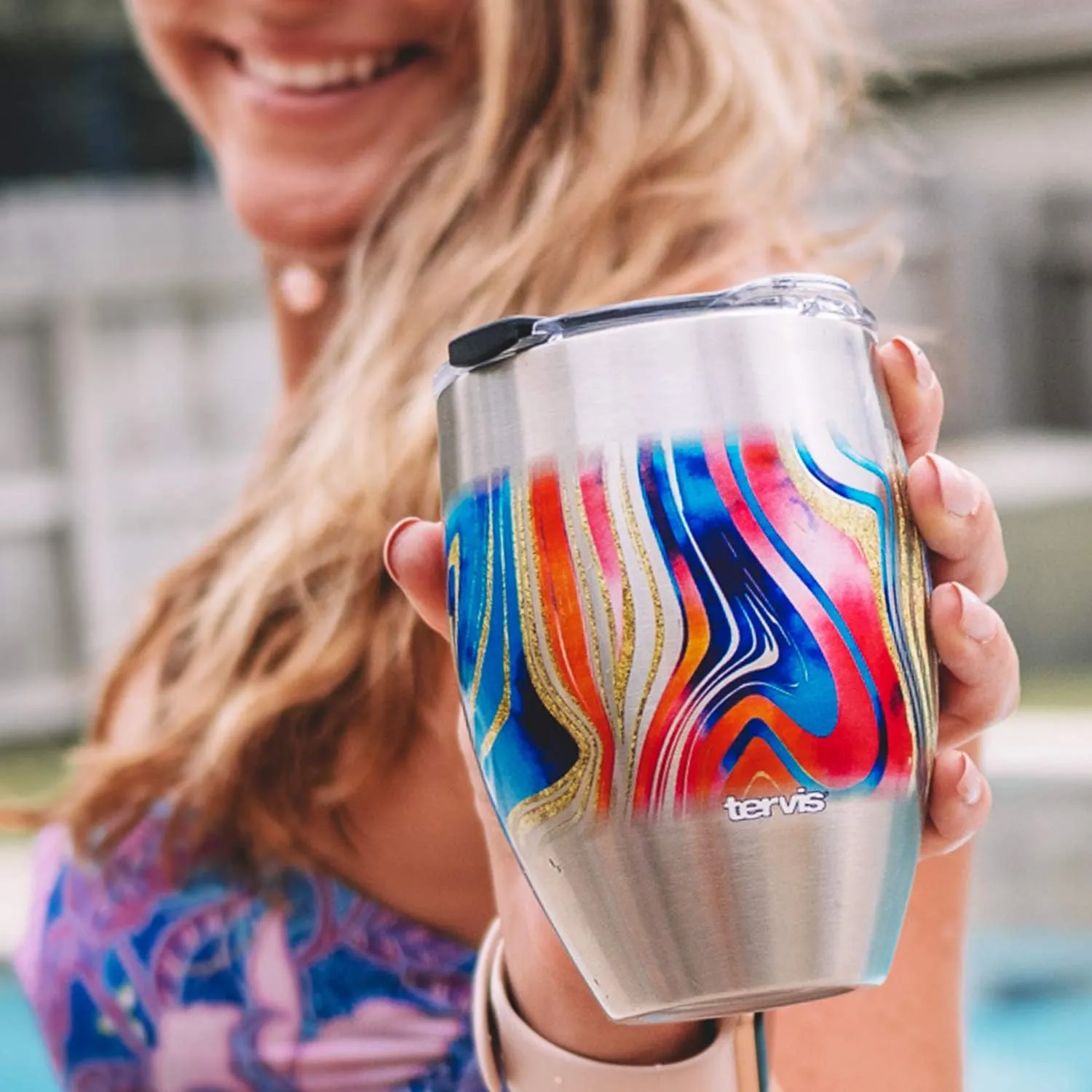 Tervis Powder Coated Stainless Steel Triple Walled Insulated Tumbler Travel Cup Keeps Drinks Cold & Hot, 12oz, Blue Moon