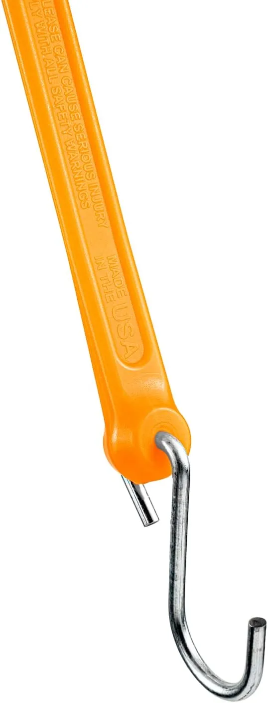 The Perfect Bungee 18" Heavy Duty Polyurethane Bungee Strap, Made in The USA, 4 Pack, Safety Orange